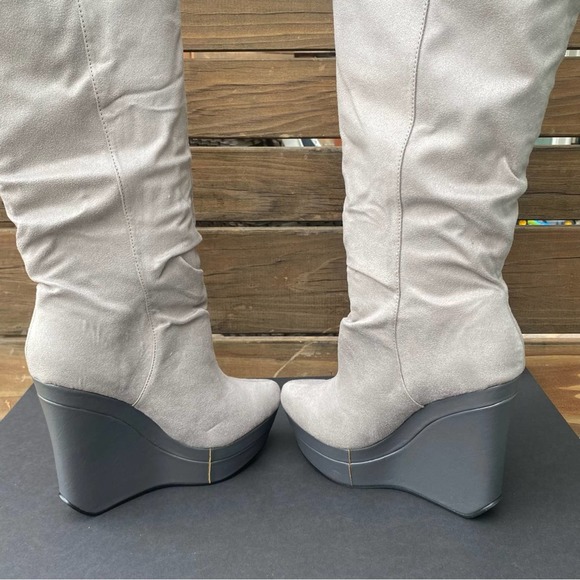 Michael Antonio Light Gray Neutral Knee High Boot - 9 - Picture 4 of 7